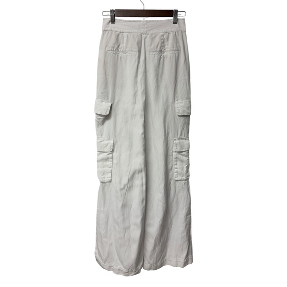 Alice + Olivia Hayes Wide Leg Cargo Pants Trousers Womens Size 2 Off White EUC - Picture 4 of 5